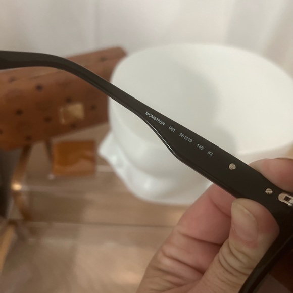 MCM 55mm new Cat Eye Sunglasses Black with silver 🕶 - Picture 4 of 6